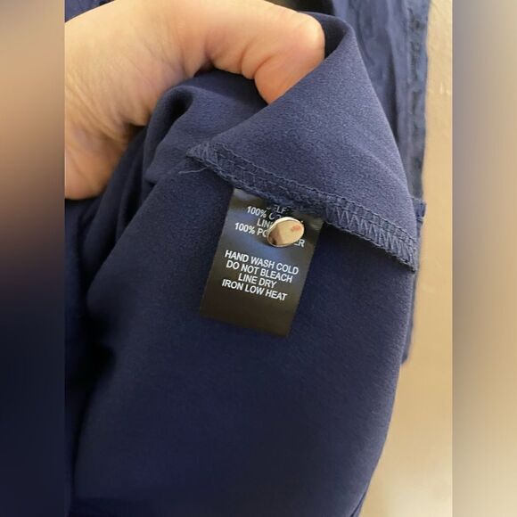 New Lulu’s Eyelet Long Sleeve Blue Dress Size Extra Small - Picture 6 of 6